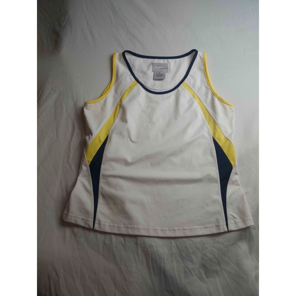 Vintage Bollé Sport Tank Top Womens Medium White Knit Athletic Tennis Y2K Active